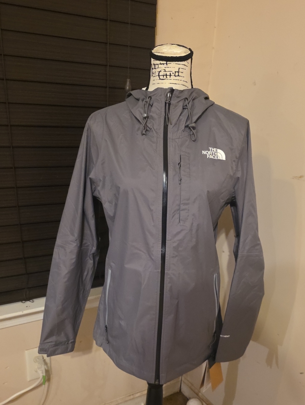 The North Face Women's Gray Hooded Waterproof Ski Jacket